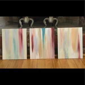 Set of three 8x10” abstract paintings